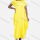 Wholesale Women's African Plus Size Crew Neck Short Sleeve Pockets Loose Fit Dress 8806# Yellow Clothing Wholesale Market Liuhua