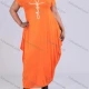 Wholesale Women's African Plus Size Crew Neck Short Sleeve Pockets Loose Fit Dress 8806# Orange Clothing Wholesale Market Liuhua