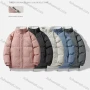 Wholesale Men's Casual Plain Stand Collar Patch Pocket Zip Up Cotton-Padded Puffer Jacket 9001# preview