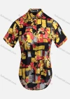 Wholesale Women's Vintage Short Sleeve Colorblock Floral Pattern Collared Button Down Shirt 23053# - Liuhuamall