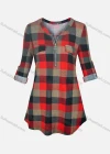 Wholesale Women's Crew Neck Half Zip Fake Pocket Adjustable Sleeve Tunic - Liuhuamall