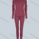 Wholesale Women's Yoga Striped Long Sleeve Zipper Hoodie & Ankle Length Legging 2 Piece Set Red Clothing Wholesale Market Liuhua