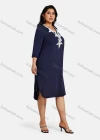 Wholesale Women's Plus Size Elegant V Neck 3/4 Sleeve Embroidery Knee Length Dress - Liuhuamall