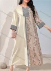 Wholesale Women's Elegant Muslim Islamic Floral Plaid Patchwork 3/4 Sleeve Notched Neck Abaya Robe Dress - Liuhuamall