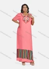 Wholesale Women's Folkloric African Half Sleeve Vintage Floral Print Maxi Abaya Dress - Liuhuamall