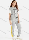 Wholesale Women's Spring Short Sleeve Figure Print Sweatshirt&Pants Hooded Set - Liuhuamall