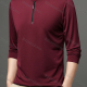 Wholesale Men's Casual Plain Mock Neck Quarter Zip Long Sleeve Henley Shirt 2211# Red Wholesale Clothing Market & Suppliers -LIUHUAMALL