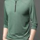 Wholesale Men's Casual Plain Mock Neck Quarter Zip Long Sleeve Henley Shirt 2211# Green Wholesale Clothing Market & Suppliers -LIUHUAMALL