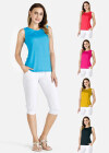 Wholesale Women's Casual Sleeveless Round Neck Tank Top With Short 2 Piece Set - Liuhuamall