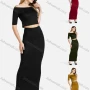Wholesale Women's Off-Shoulder Neckline Top With Pencil Skirt 2 Piece Set preview