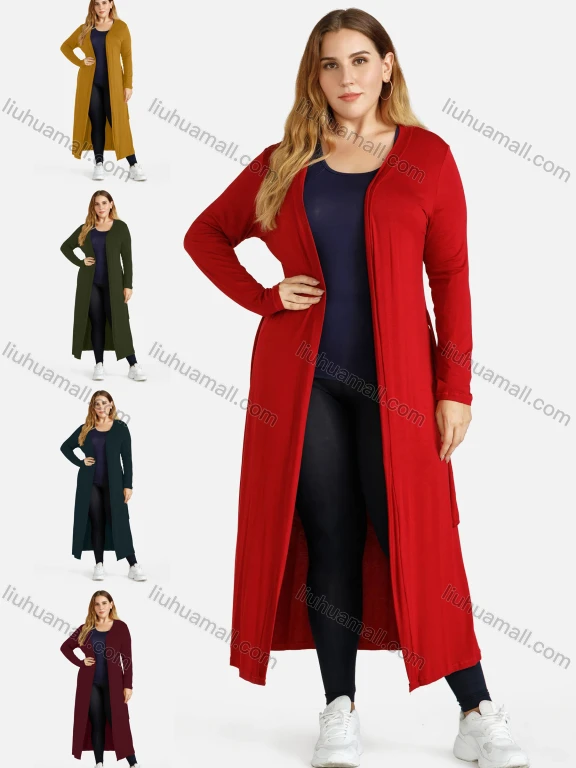 Wholesale Women's Viscose Long Sleeve Plain Open Front Cardigan
