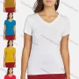 Wholesale Women's Plain V Neck Short Sleeve Slim Fit T-shirt preview