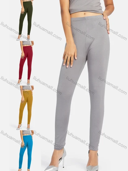 Wholesale Women's Causal Plain Slim Fit Elasic Waist Leggin