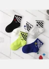 Wholesale Boys Casual Checkboard Letter Graphic Crew Ankle Socks - Liuhuamall
