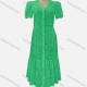 Wholesale Women's Casual V Neck Plain Short Sleeve Button Down Ruched Eyelet Embroidered Ruffle Hem Midi Dress 7199# Green Wholesale Clothing Market & Suppliers -LIUHUAMALL