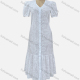 Wholesale Women's Casual V Neck Plain Short Sleeve Button Down Ruched Eyelet Embroidered Ruffle Hem Midi Dress 7199# White Wholesale Clothing Market & Suppliers -LIUHUAMALL