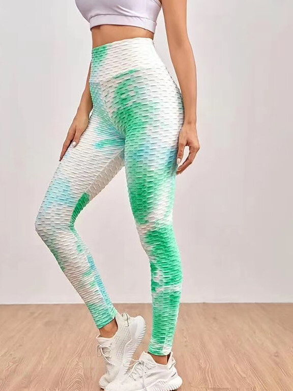 Women's Tie Dye Fitness Honeycomb Bubble Yoga Pants, Clothing Wholesale Market -LIUHUA, Tie%20Dye