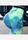 Wholesale Women's Tie Dye Fitness Honeycomb Bubble Yoga Pants - Liuhuamall