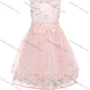 Wholesale Girls 3D Floral Embroidery Lace Layered Hem Flower Girl Dress preview