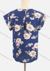 Wholesale Women's Casual Round Neck Cap Sleeve Floral Print Blouse - Liuhuamall