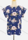 Wholesale Women's Casual Round Neck Cap Sleeve Floral Print Blouse - Liuhuamall