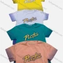 Wholesale Men's Plus Size Round Neck Short Sleeve Gradient Letter Print T-Shirt 6120# preview