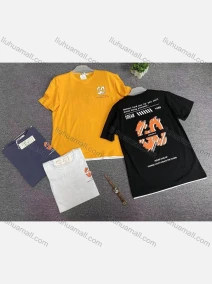 Wholesale Men's Plus Size Round Neck Short Sleeve Contrast Letter Print T-Shirt 2191#, LIUHUA CLOTHING WHOLESALE
