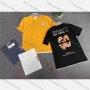 Wholesale Men's Plus Size Round Neck Short Sleeve Contrast Letter Print T-Shirt 2191# preview