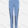 Wholesale Women's Casual Elastic Waist Distressed Ripped Rolled Hem Slim Fit Jeans preview