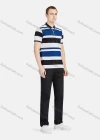 Wholesale Men's Casual Collared Short Sleeve Striped Button Front Polo Shirt - Liuhuamall