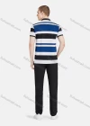 Wholesale Men's Casual Collared Short Sleeve Striped Button Front Polo Shirt - Liuhuamall