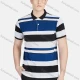 Wholesale Men's Casual Collared Short Sleeve Striped Button Front Polo Shirt Blue Clothing Wholesale Market Liuhua