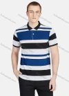 Wholesale Men's Casual Collared Short Sleeve Striped Button Front Polo Shirt - Liuhuamall