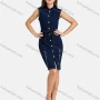 Wholesale Women's Casual Lace Up Frayed Raw Hem Button Down Split Thigh Denim Dress preview