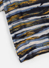 Wholesale Women's Striped Landscape Pattern Round Neck Short Sleeve Knit Top - Liuhuamall