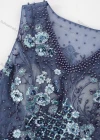 Wholesale Women's Elegant Sleeveless Pearl Lace Appliques Maxi Evening Dress - Liuhuamall