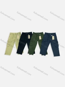 Wholesale Men's Casual Plain Multiple Pockets Button Closure Cropped Cargo Pants 9338#, LIUHUA CLOTHING WHOLESALE