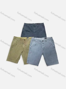Wholesale Men's Casual Plain Button Closure Chino Shorts 9378#, LIUHUA CLOTHING WHOLESALE