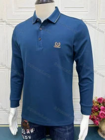 Wholesale Men's Casual Plain Long Sleeve Polo Shirt, LIUHUA CLOTHING WHOLESALE