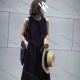 Wholesale 2026 New French Hepburn Style Dress, Women Summer Unique Black Sleeveless Hollow Out Back Tank Dress Black Clothing Wholesale Market Liuhua