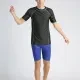 Men's Round Neck Short Sleeve Contrast Color 2 Piece Swimsuit Set Blue Clothing Wholesale Market -LIUHUA