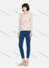 Wholesale Women's Casual Round Neck Long Sleeve Rhinestone Plain Knit Sweater - Liuhuamall