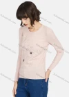 Wholesale Women's Casual Round Neck Long Sleeve Rhinestone Plain Knit Sweater - Liuhuamall