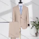 Wholesale Men's Formal Lapel Plain Two Buttons Flap Pockets Blazer Jacket & Pants 2 Piece Suit Set 1055-4# Champagne Clothing Wholesale Market Liuhua