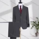 Wholesale Men's Business Lapel Plain Two Buttons Flap Pockets Blazer Jacket & Pants 2 Piece Suit Set 3207-8# Dark Gray Clothing Wholesale Market Liuhua