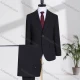 Wholesale Men's Business Lapel Plain Two Buttons Flap Pockets Blazer Jacket & Pants 2 Piece Suit Set 3207-8# Black 1# Clothing Wholesale Market Liuhua