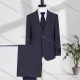 Wholesale Men's Formal Lapel Plain Two Buttons Flap Pockets Blazer Jacket & Pants 2 Piece Suit Set 3468-7# Navy Clothing Wholesale Market Liuhua