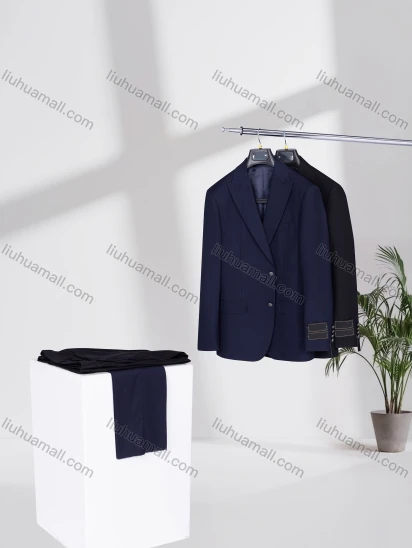 Wholesale Men's Formal Lapel Plain Two Buttons Flap Pockets Blazer Jacket & Pants 2 Piece Suit Set 70245-2#