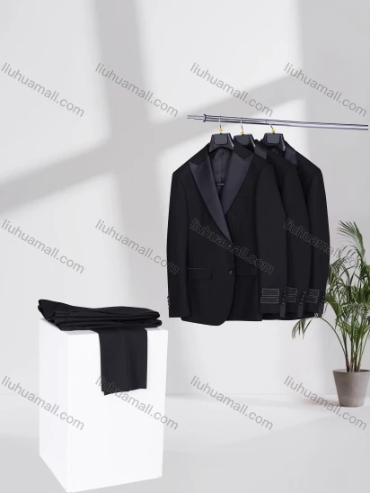 Wholesale Men's Formal Lapel Plain Button Down Flap Pockets Blazer Jacket & Pants 2 Piece Suit Set 71722-3#