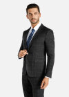 Wholesale Men's Plaid One Button Lapel Blazer&Pants 2-Piece Suit Set - Liuhuamall